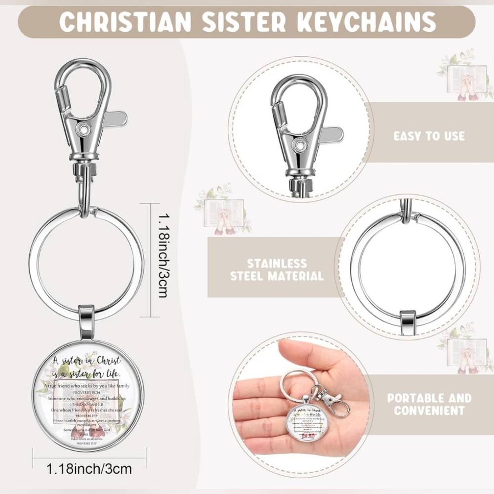 Sisters In Christ Women's Pouch & Keychain Set - Picture 2 of 5